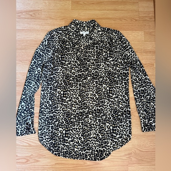 Equipment Slim Signature Leopard-Printed Silk ShirtSz XS - Picture 2 of 6